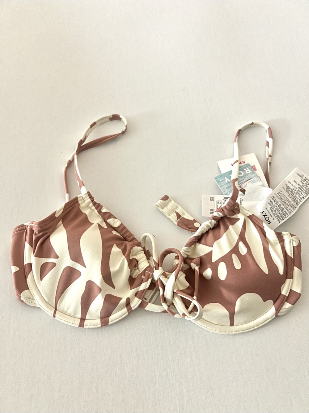 Roxy Printed Beach Classics Underwired Bikini Top - Ash Rose Botanical Stencil